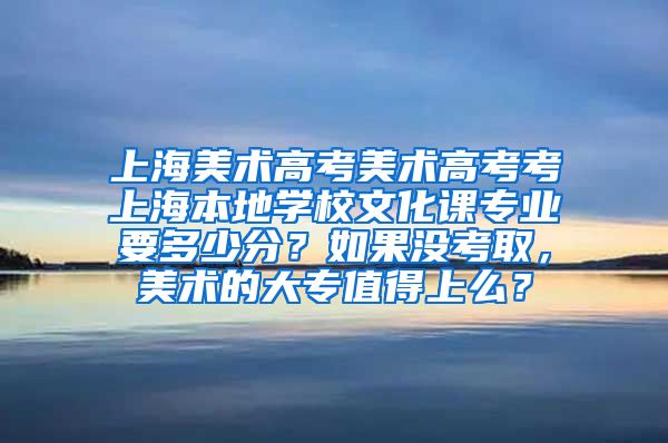 上海美术高考美术高考考上海本地学校文化课专业要多少分？如果没考取，美术的大专值得上么？