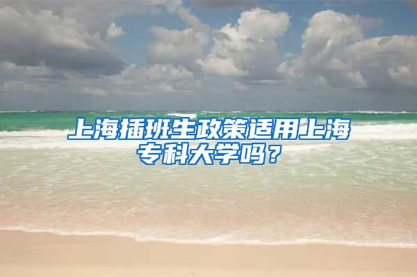 上海插班生政策适用上海专科大学吗？