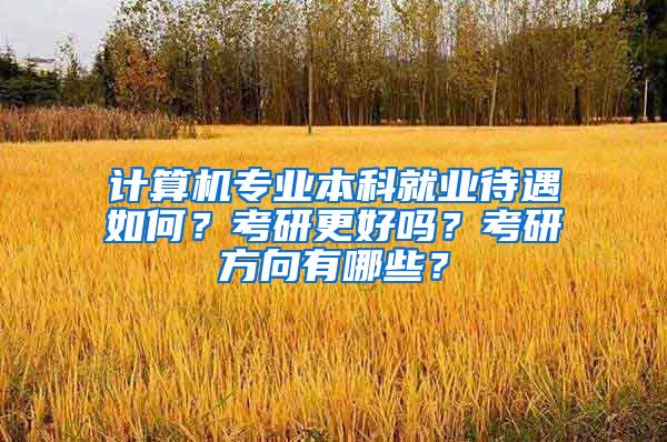 计算机专业本科就业待遇如何？考研更好吗？考研方向有哪些？