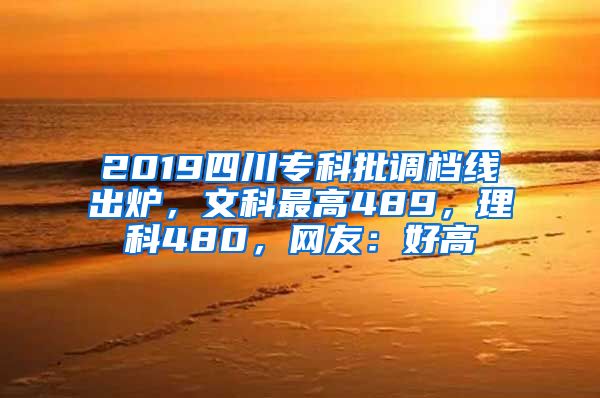 2019四川专科批调档线出炉，文科最高489，理科480，网友：好高