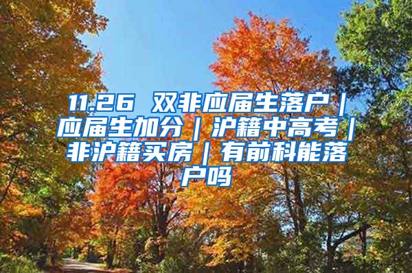 11.26 双非应届生落户｜应届生加分｜沪籍中高考｜非沪籍买房｜有前科能落户吗