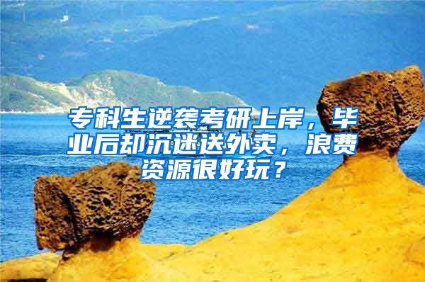 专科生逆袭考研上岸，毕业后却沉迷送外卖，浪费资源很好玩？