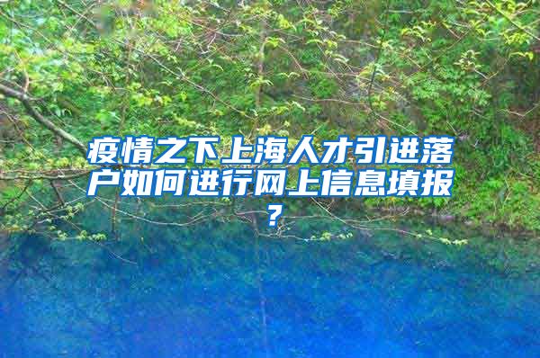 疫情之下上海人才引进落户如何进行网上信息填报？