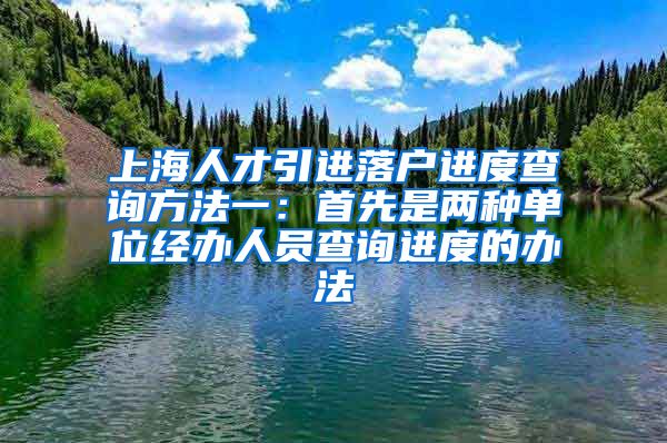 上海人才引进落户进度查询方法一：首先是两种单位经办人员查询进度的办法