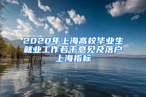 2020年上海高校毕业生就业工作若干意见及落户上海指标