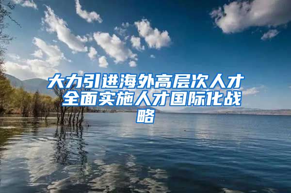 大力引进海外高层次人才 全面实施人才国际化战略