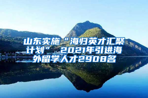 山东实施“海归英才汇聚计划” 2021年引进海外留学人才2908名