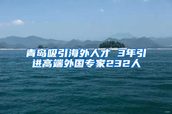 青岛吸引海外人才 3年引进高端外国专家232人