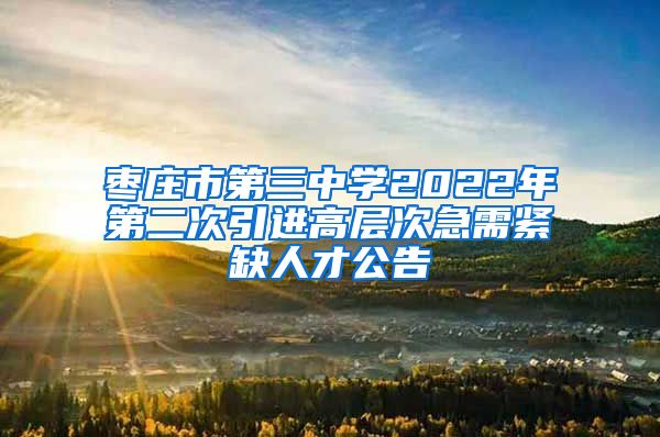 枣庄市第三中学2022年第二次引进高层次急需紧缺人才公告