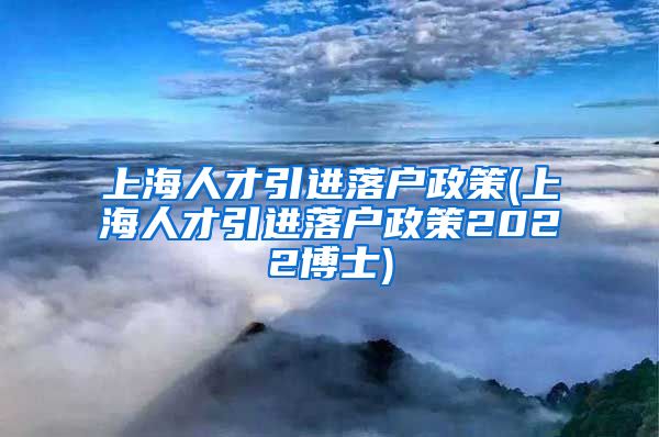 上海人才引进落户政策(上海人才引进落户政策2022博士)