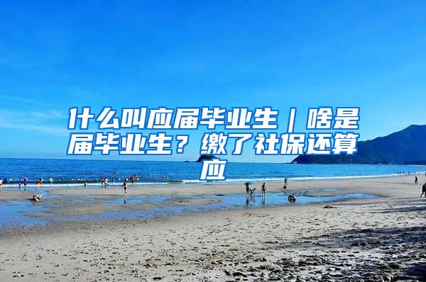 什么叫应届毕业生｜啥是届毕业生？缴了社保还算应