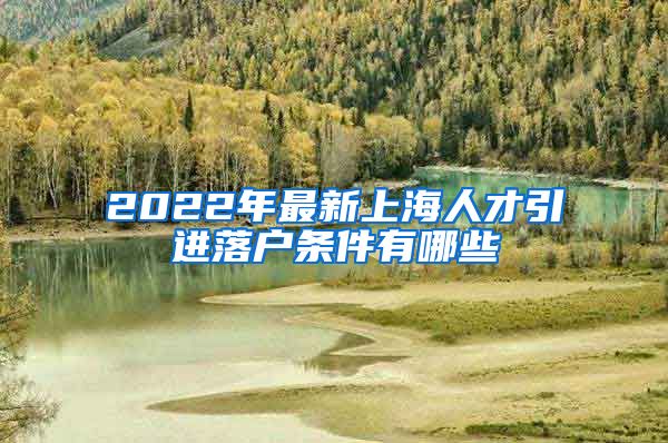 2022年最新上海人才引进落户条件有哪些