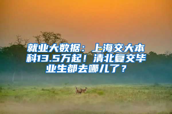 就业大数据：上海交大本科13.5万起！清北复交毕业生都去哪儿了？