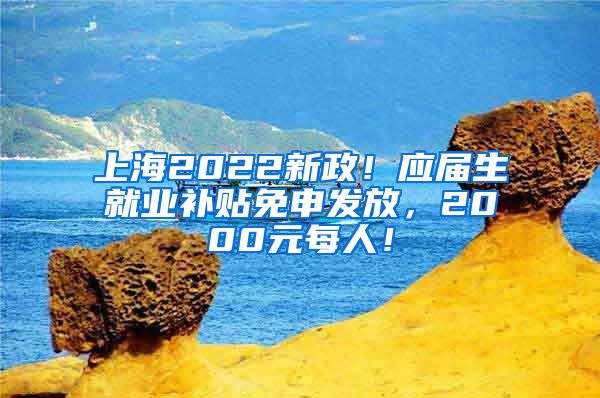 上海2022新政！应届生就业补贴免申发放，2000元每人！