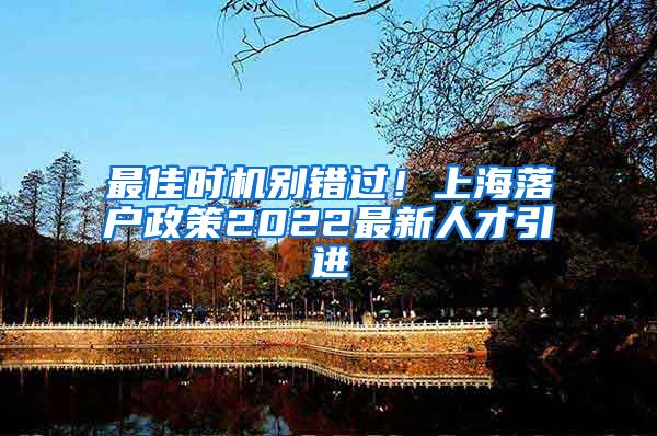 最佳时机别错过！上海落户政策2022最新人才引进