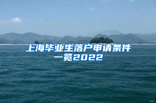 上海毕业生落户申请条件一览2022