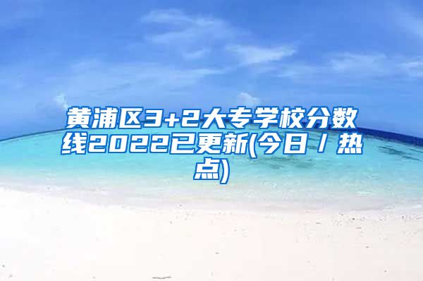 黄浦区3+2大专学校分数线2022已更新(今日／热点)