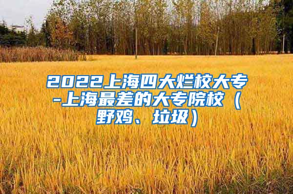 2022上海四大烂校大专-上海最差的大专院校（野鸡、垃圾）