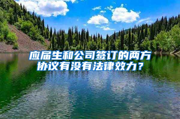 应届生和公司签订的两方协议有没有法律效力？