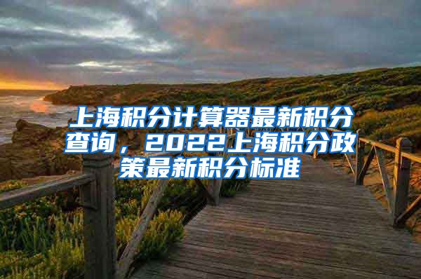 上海积分计算器最新积分查询，2022上海积分政策最新积分标准