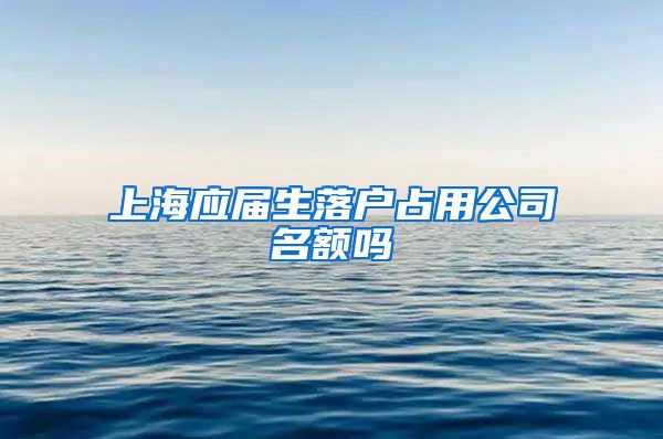 上海应届生落户占用公司名额吗