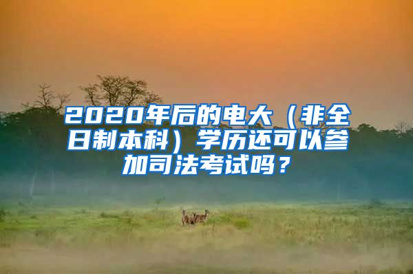 2020年后的电大（非全日制本科）学历还可以参加司法考试吗？