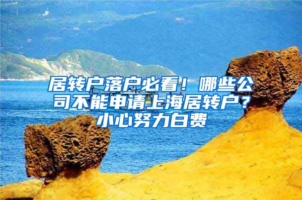 居转户落户必看！哪些公司不能申请上海居转户？小心努力白费