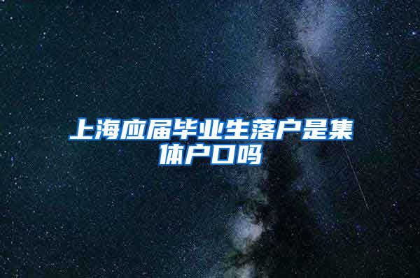 上海应届毕业生落户是集体户口吗