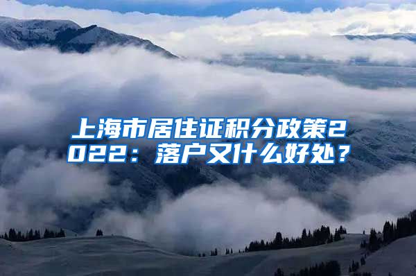 上海市居住证积分政策2022：落户又什么好处？