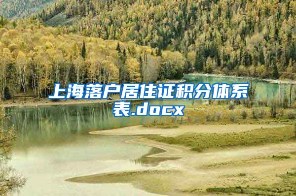 上海落户居住证积分体系表.docx