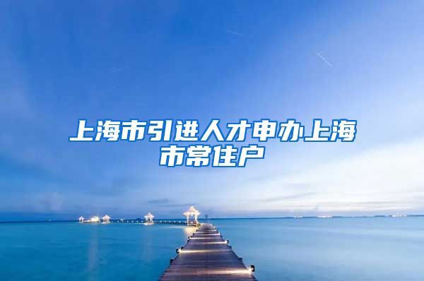 上海市引进人才申办上海市常住户