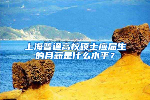 上海普通高校硕士应届生的月薪是什么水平？