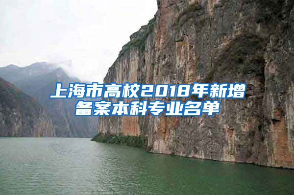 上海市高校2018年新增备案本科专业名单