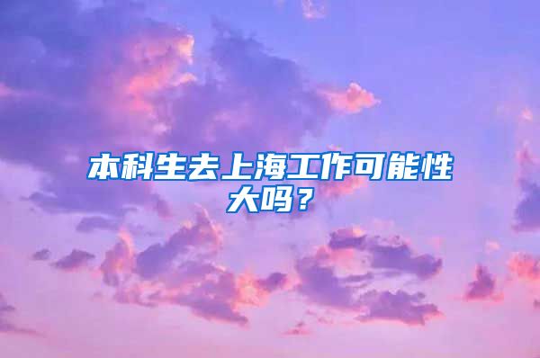 本科生去上海工作可能性大吗？