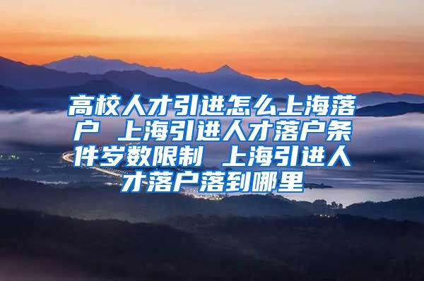 高校人才引进怎么上海落户 上海引进人才落户条件岁数限制 上海引进人才落户落到哪里