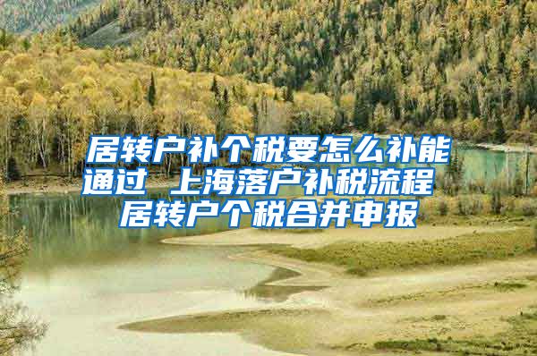 居转户补个税要怎么补能通过 上海落户补税流程 居转户个税合并申报