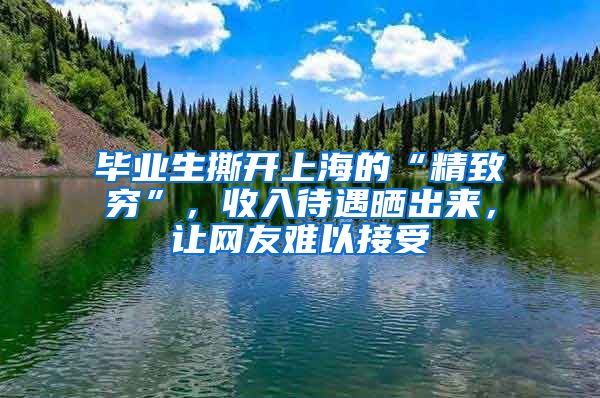 毕业生撕开上海的“精致穷”，收入待遇晒出来，让网友难以接受