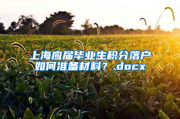 上海应届毕业生积分落户如何准备材料？.docx