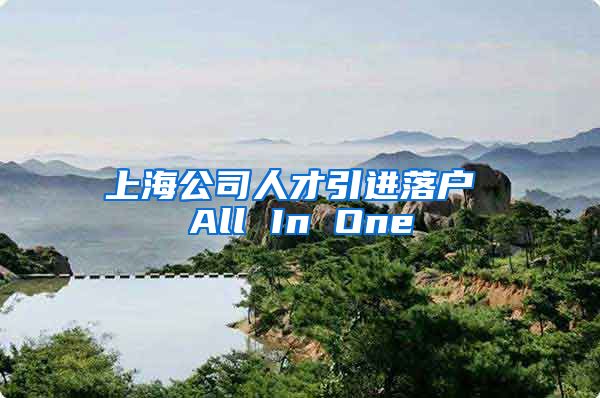 上海公司人才引进落户 All In One