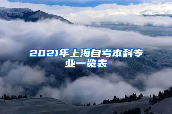 2021年上海自考本科专业一览表