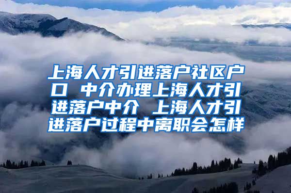 上海人才引进落户社区户口 中介办理上海人才引进落户中介 上海人才引进落户过程中离职会怎样