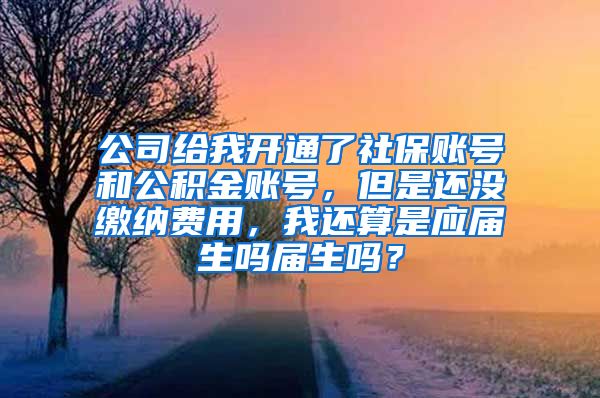 公司给我开通了社保账号和公积金账号，但是还没缴纳费用，我还算是应届生吗届生吗？