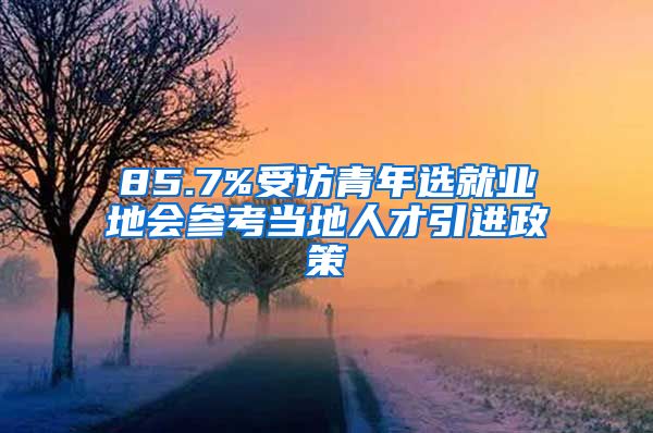 85.7%受访青年选就业地会参考当地人才引进政策