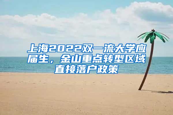 上海2022双一流大学应届生，金山重点转型区域直接落户政策