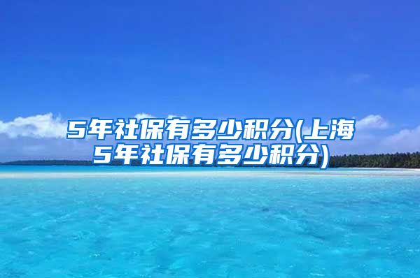 5年社保有多少积分(上海5年社保有多少积分)