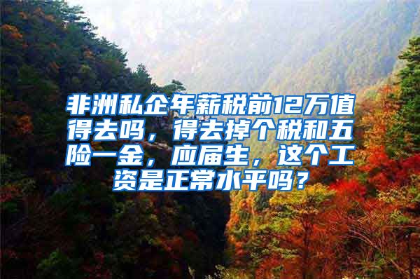 非洲私企年薪税前12万值得去吗，得去掉个税和五险一金，应届生，这个工资是正常水平吗？