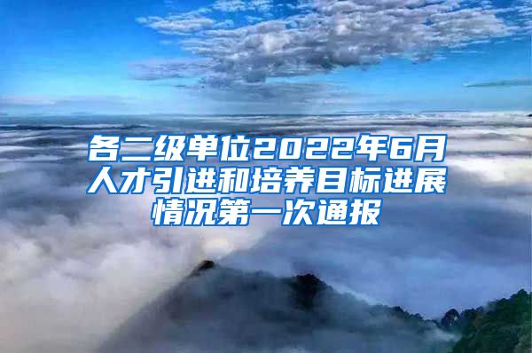 各二级单位2022年6月人才引进和培养目标进展情况第一次通报