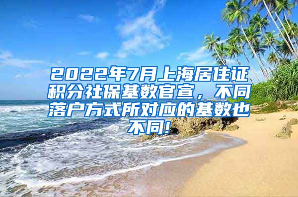 2022年7月上海居住证积分社保基数官宣，不同落户方式所对应的基数也不同!