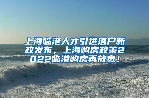 上海临港人才引进落户新政发布，上海购房政策2022临港购房再放宽！