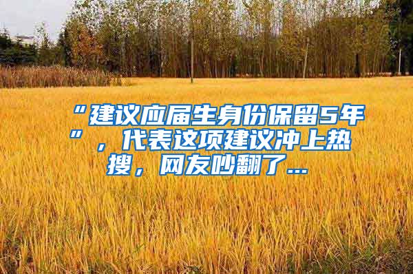 “建议应届生身份保留5年”，代表这项建议冲上热搜，网友吵翻了...